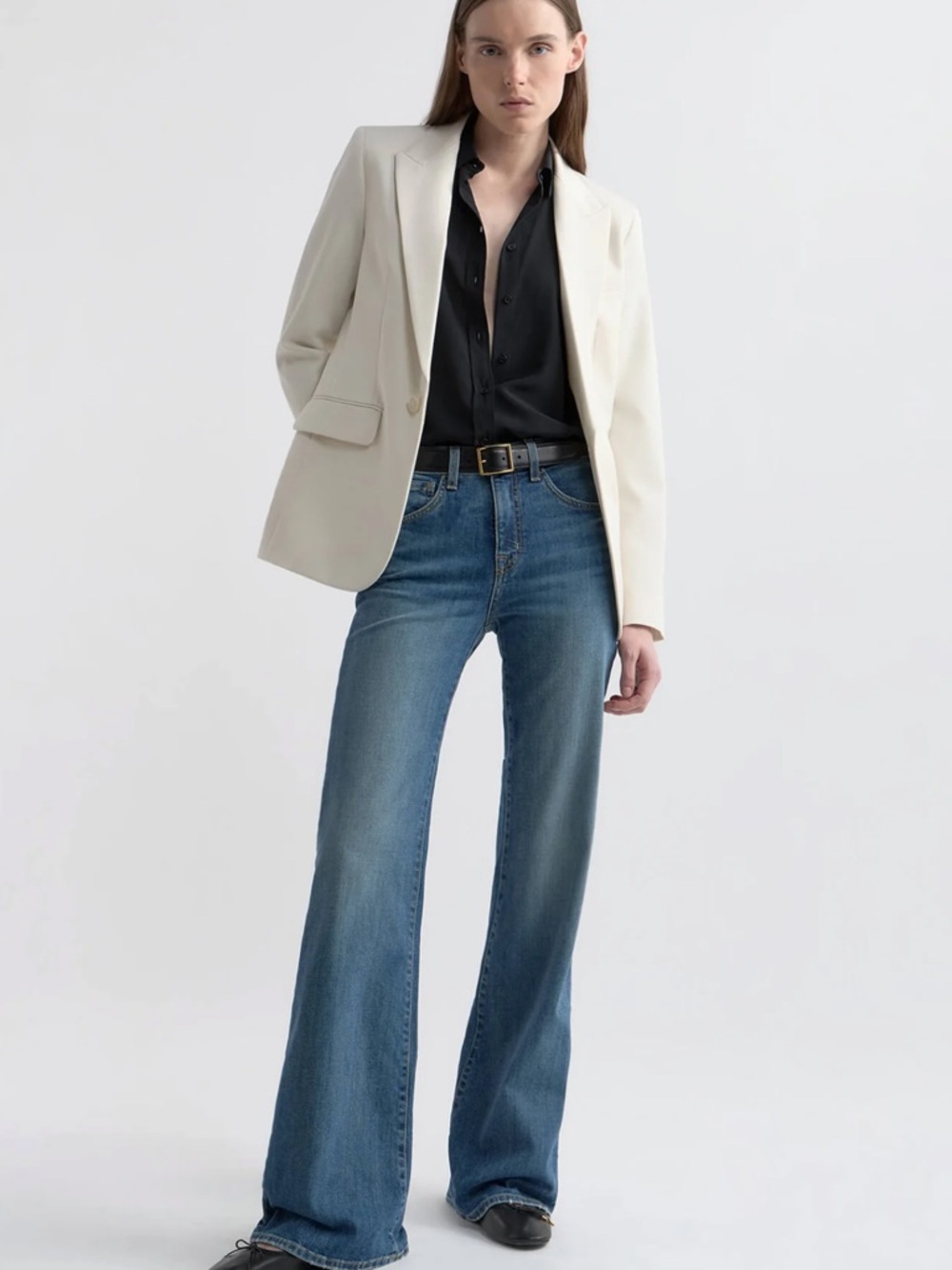 Nili Lotan Celia Blue Flare Jeans